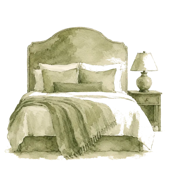 Ilustración de acuarela de un hotel