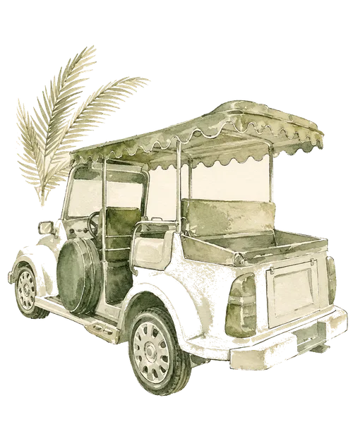 Ilustración de acuarela: Transportación