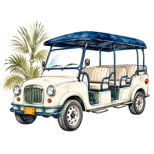 Ilustración de acuarela: Transportación