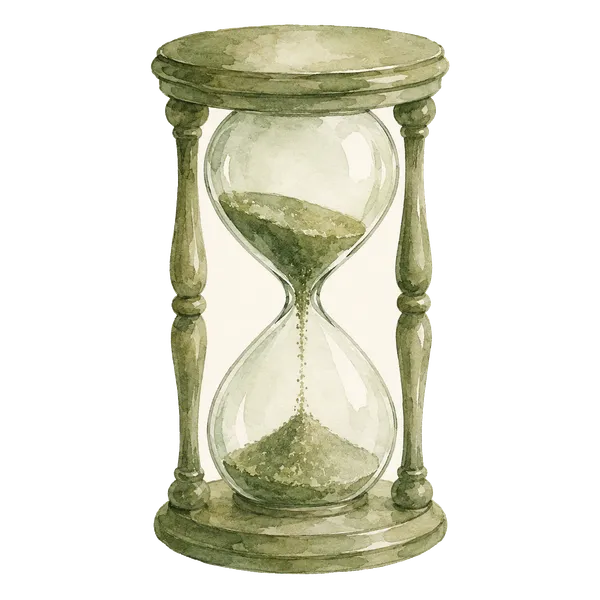 Ilustración de acuarela de un reloj